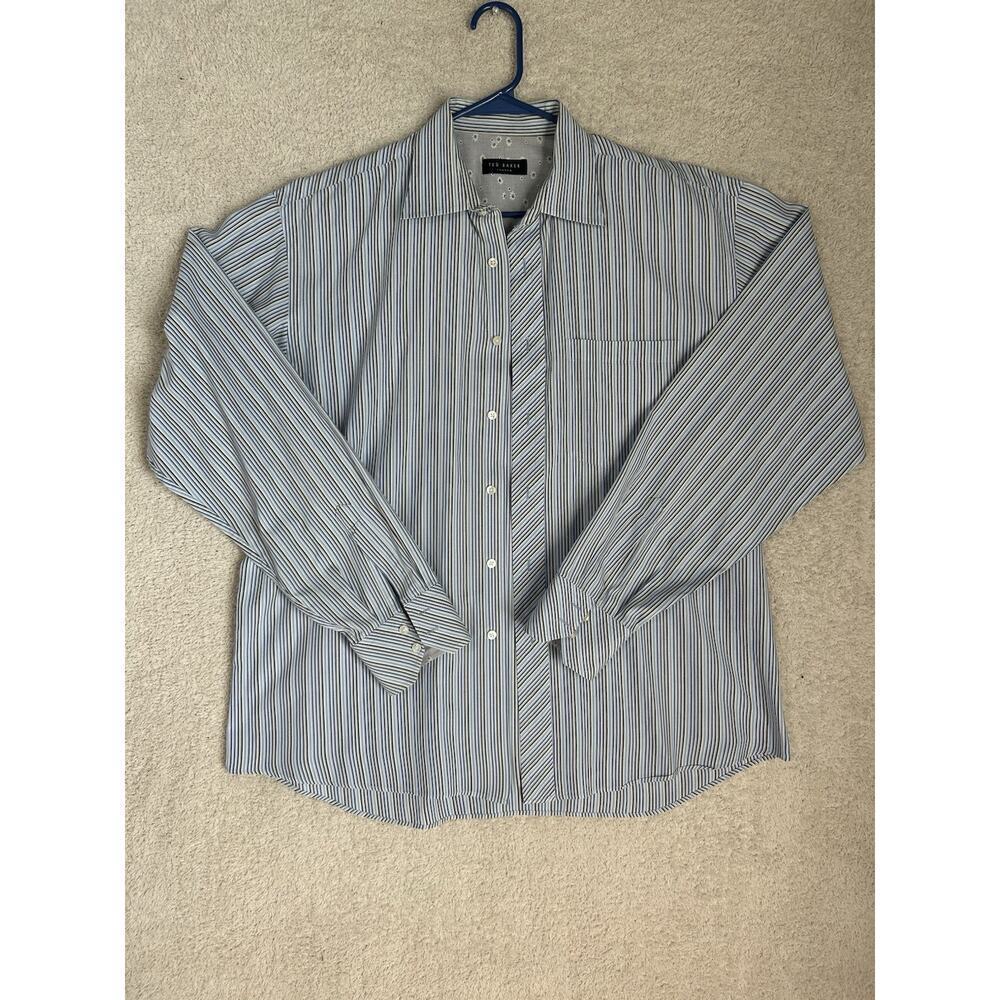 Ted Baker London Men’s Dress Striped Button Up Long Sleeve Size 17-36/37